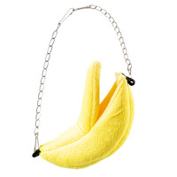 Pluche bananenhuisje geel voor kleine knaagdieren