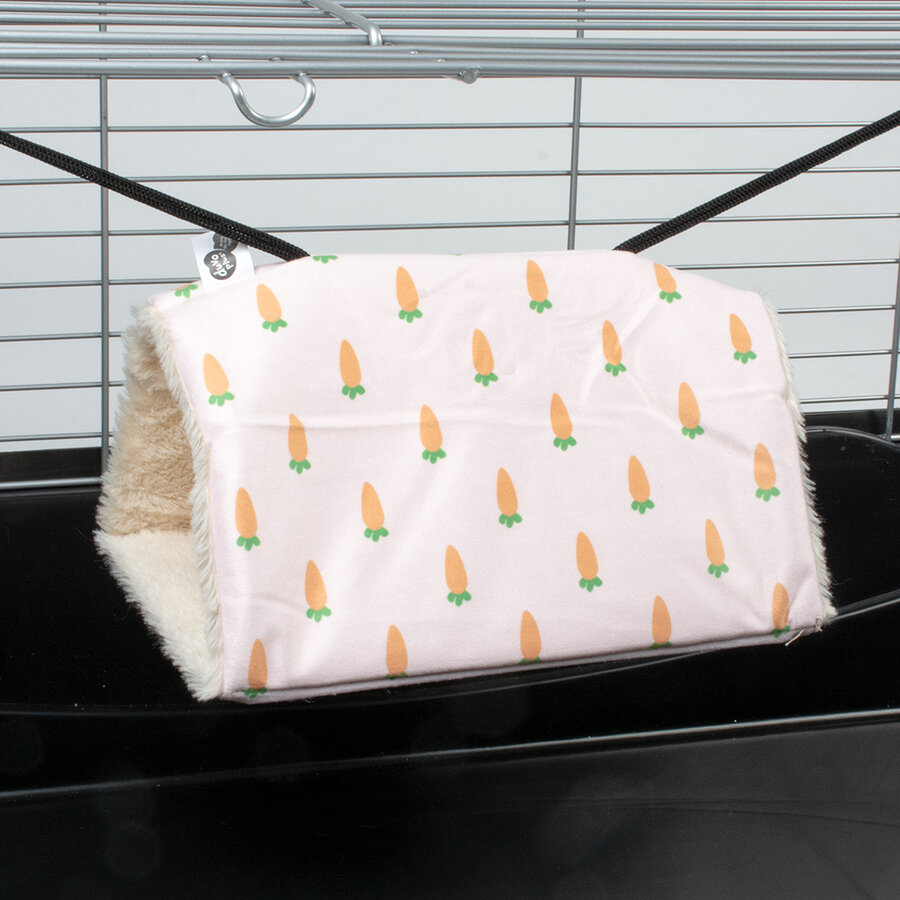 Carrot hangtriangel pluche voor kleine knaagdieren | zachte hangtunnel