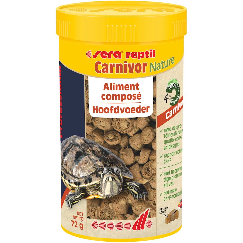 Sera Reptil Professional Carnivor Nature reptielenvoer voor waterschildpadde 250ML