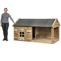 Hondenhok Naud met patio | 201 x 113 x 110 cm | nachthok 100 x 100 cm