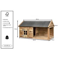 Hondenhok Naud met patio | 201 x 113 x 110 cm | nachthok 100 x 100 cm