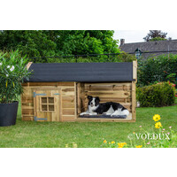 Hondenhok Naud met patio | 201 x 113 x 110 cm | nachthok 100 x 100 cm