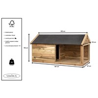 Hondenhok met nachthok 100x100 cm en patio | 201x113x110 cm