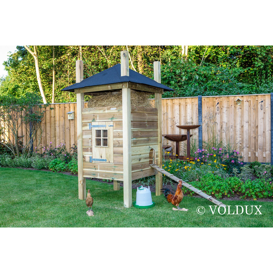 Kippenhok hooiberg Fem 125 x 125 x 225 cm | onderhoudsvrij nachthok met legbak