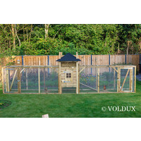 Kippenhok hooiberg Fien XXL | 697 x 125 x 225 cm | nachthok met 2 rennen, legbak en zitstok