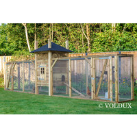 Kippenhok hooiberg Fien XXL | 697 x 125 x 225 cm | nachthok met 2 rennen, legbak en zitstok