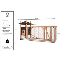Hooiberg Tom XL konijnenhok | buitenverblijf met nachthok en gaasren 411 x 125 x 220 cm