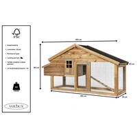 Kippenhok Romy met nachthok en legnest | ren 300x90x160 cm