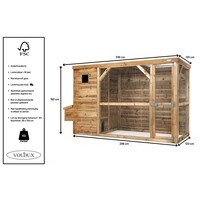 Kippenhok Toon met ren en legnest | 335 x 120 x 190 cm
