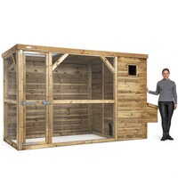 Kippenhok Toon met ren en legnest | 335 x 120 x 190 cm