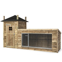 Hondenkennel hooiberg met nachthok en kennel | 392 x 150 x 235 cm