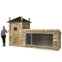 Hondenkennel hooiberg met nachthok en kennel | 392 x 150 x 235 cm