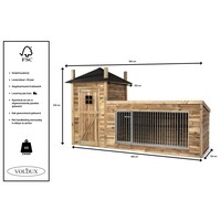 Hondenkennel hooiberg met nachthok en kennel | 392 x 150 x 235 cm