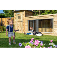 Hondenkennel hooiberg met nachthok en kennel | 392 x 150 x 235 cm