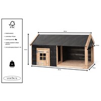 Hondenhok met veranda 201 x 113 x 110 cm | onderhoudsvrij buitenhok