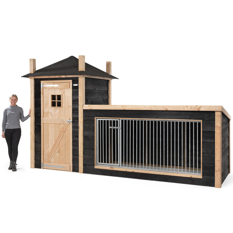 Hondenkennel Hooiberg Siem 392x150x235 cm met nachthok en kennel