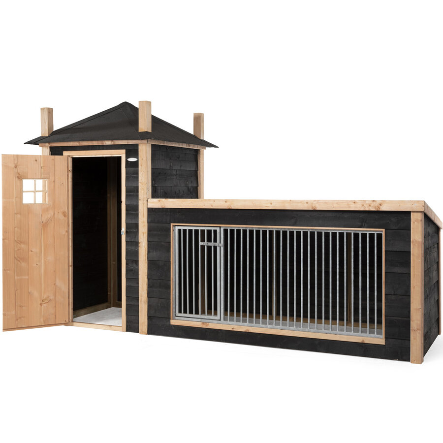 Hondenkennel Hooiberg Siem 392x150x235 cm met nachthok en kennel