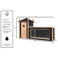 Hondenkennel Hooiberg Siem 392x150x235 cm met nachthok en kennel
