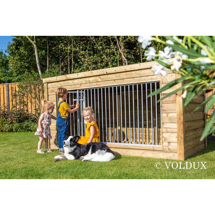 Hondenkennel Luna 260 x 130 x 132 cm | onderhoudsvrije buitenkennel met traliewerk