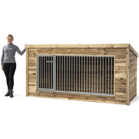 Hondenkennel Luna 260 x 130 x 132 cm | onderhoudsvrije buitenkennel met traliewerk