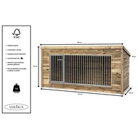 Hondenkennel Luna 260 x 130 x 132 cm | onderhoudsvrije buitenkennel met traliewerk