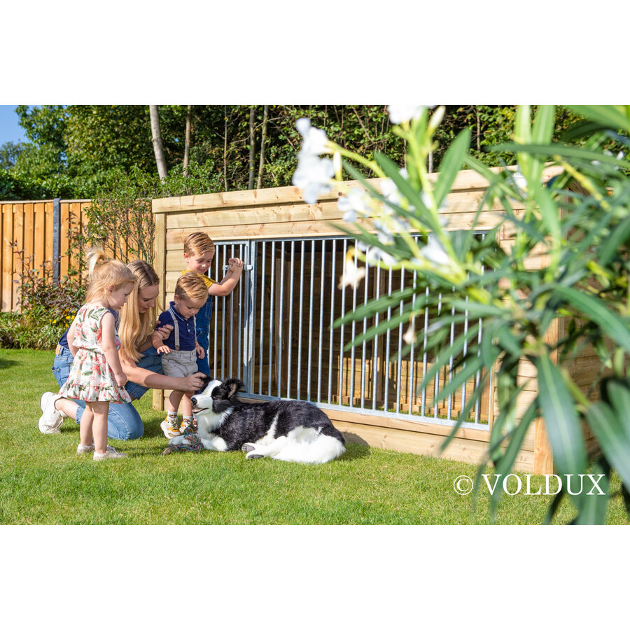 Hondenkennel Luna 260 x 130 x 132 cm | onderhoudsvrije buitenkennel met traliewerk