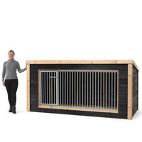 Hondenkennel Reno XL met nachthok voor buiten | 342 x 130 x 132 cm | onderhoudsvrij dak met dakleer