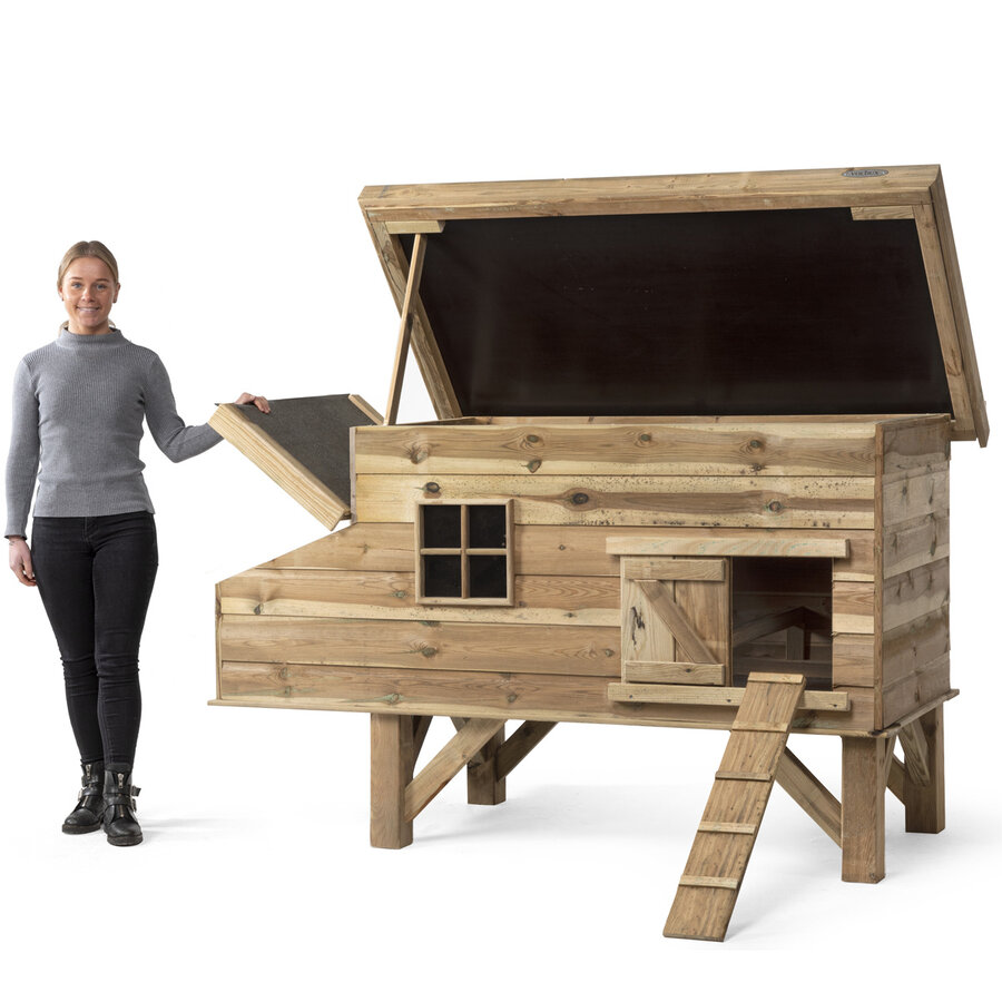 Kippenhok Finn 190x88x110 cm | verhoogd nachthok met legnest