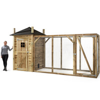 Kippenhok hooiberg Eline XL met extra grote ren 437 x 150 x 235 cm