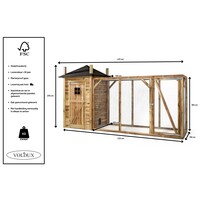 Kippenhok hooiberg Eline XL met extra grote ren 437 x 150 x 235 cm