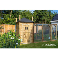 Kippenhok hooiberg Eline XL met extra grote ren 437 x 150 x 235 cm