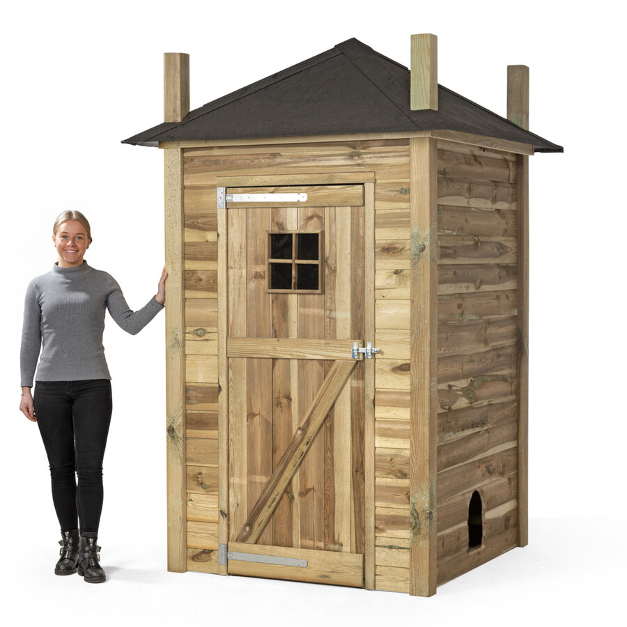 Kippenhok hooiberg Eline 150x150x235 cm | geïmpregneerd hout | met zitstok en legnest