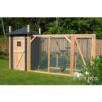 Kippenhok Hooiberg Mees XL | 437 x 150 x 235 cm | nachthok met legnest en ruime ren