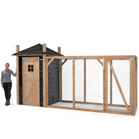 Kippenhok Hooiberg Mees XL | 437 x 150 x 235 cm | nachthok met legnest en ruime ren