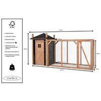 Kippenhok Hooiberg Mees XL | 437 x 150 x 235 cm | nachthok met legnest en ruime ren