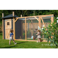 Kippenhok Hooiberg Mees XL | 437 x 150 x 235 cm | nachthok met legnest en ruime ren