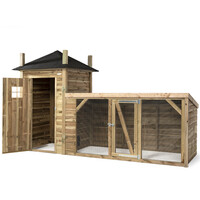Kippenhok hooiberg met ren 392x150x235 cm | nachthok met legnest en zitstok