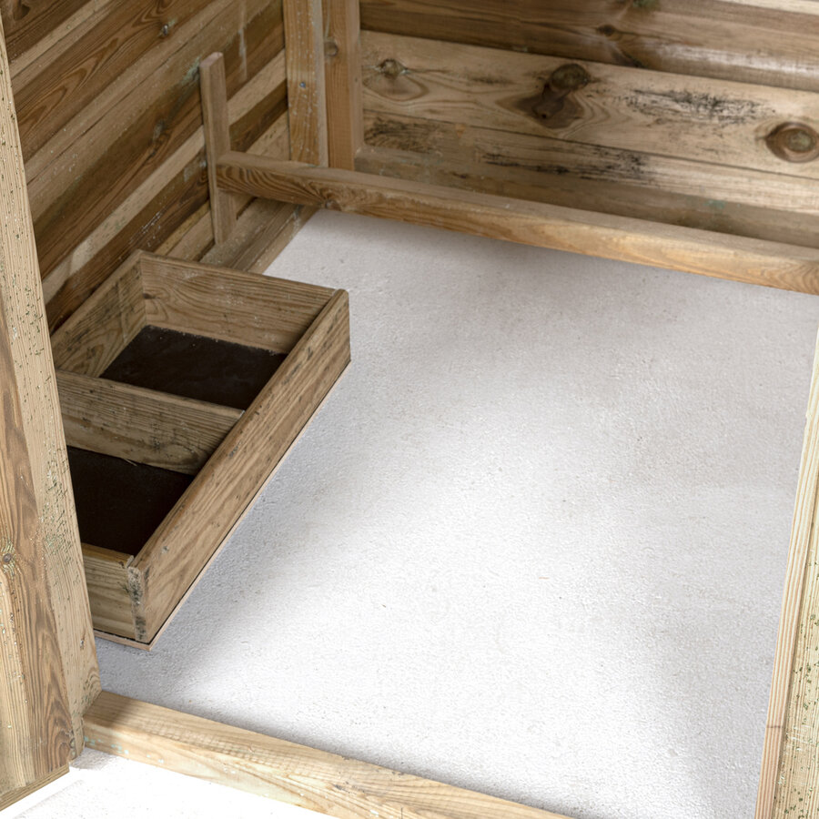 Kippenhok hooiberg met ren 392x150x235 cm | nachthok met legnest en zitstok
