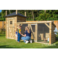 Kippenhok hooiberg met ren 392x150x235 cm | nachthok met legnest en zitstok