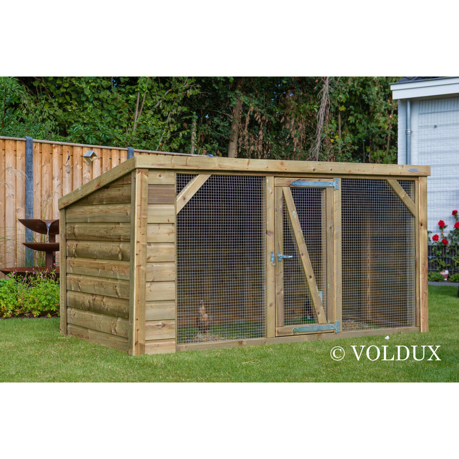 Kippenren Britt 260 x 130 x 132 cm | marterproof | dakleer