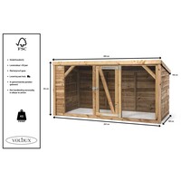 Kippenren Britt 260 x 130 x 132 cm | marterproof | dakleer