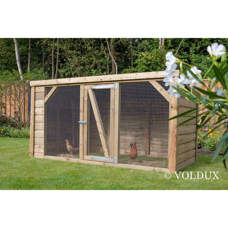 Kippenren Britt 260 x 130 x 132 cm | marterproof | dakleer