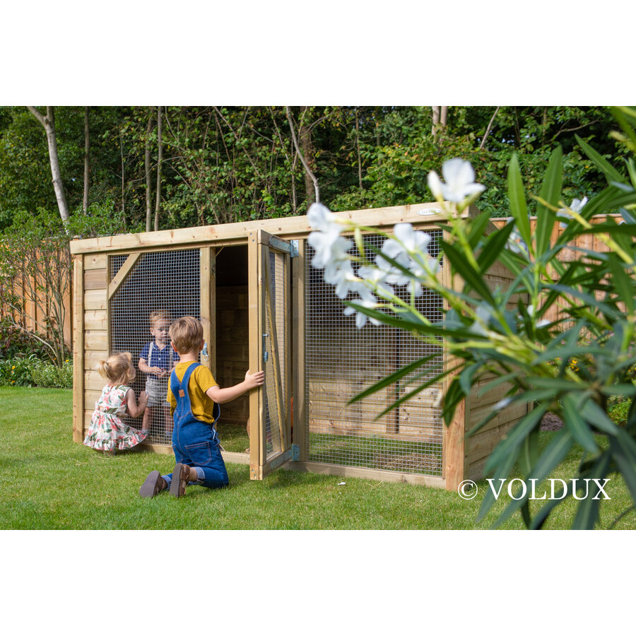 Kippenren Britt 260 x 130 x 132 cm | marterproof | dakleer