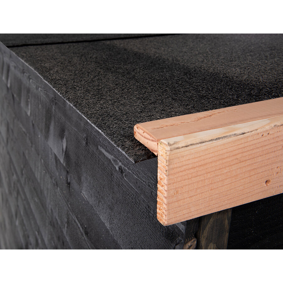 Kippenren Dirk met dakleer | 316 x 208 x 196 cm | Douglas frame en zwart Zweeds rabat