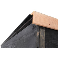 Kippenren Dirk met dakleer | 316 x 208 x 196 cm | Douglas frame en zwart Zweeds rabat