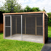 Kippenren Dirk met dakleer | 316 x 208 x 196 cm | Douglas frame en zwart Zweeds rabat