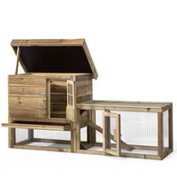 Konijnenhok met nachthok | 190 x 63 x 100 cm | geïmpregneerd hout | met loopplank
