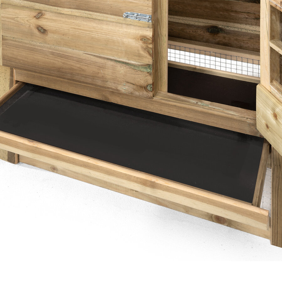 Konijnenhok met nachthok | 190 x 63 x 100 cm | geïmpregneerd hout | met loopplank
