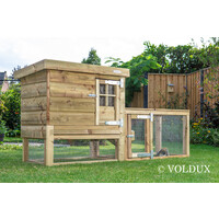 Konijnenhok met nachthok | 190 x 63 x 100 cm | geïmpregneerd hout | met loopplank