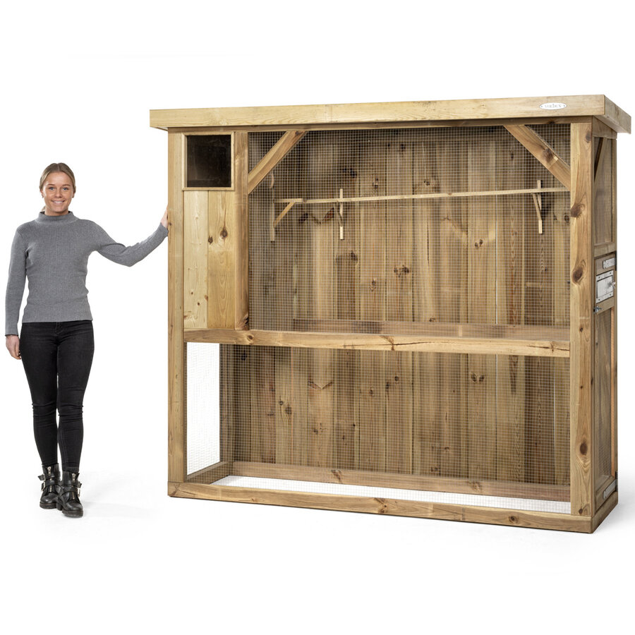 Voldux Volière R1 | buitenvolière met nachthok 215x70x185